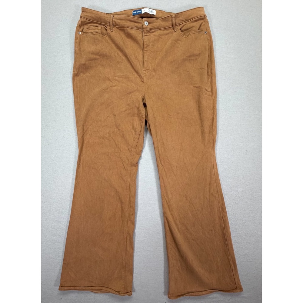 Old Navy Flare Pants Womens 20 Good Brown Higher High-Rise Secret-Smooth Pockets